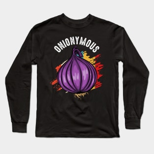 Onionymous Retro Style Onions Funny Onion Puns Long Sleeve T-Shirt